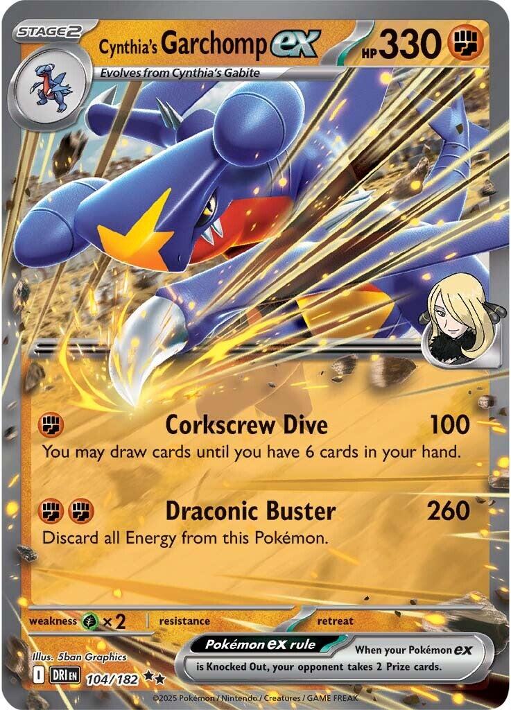 Cynthia's Garchomp ex (104/182) [Scarlet & Violet: Destined Rivals] | Gam3 Escape