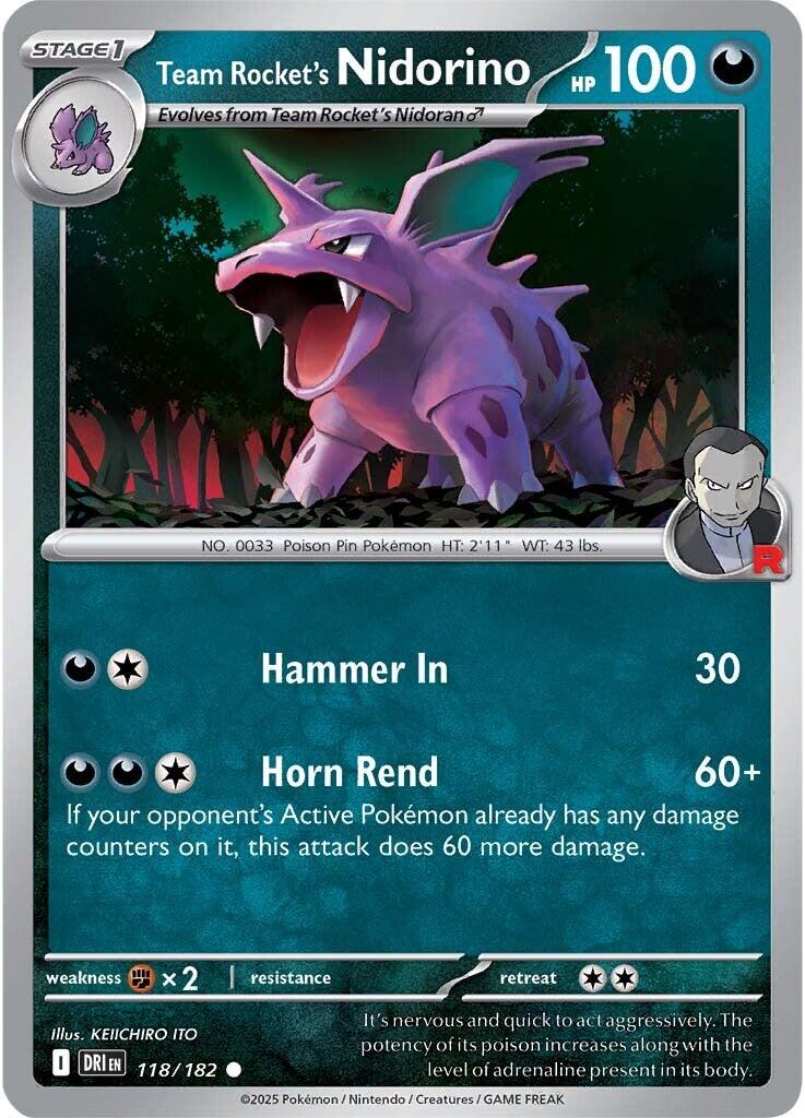 Team Rocket's Nidorino (118/182) [Scarlet & Violet: Destined Rivals] | Gam3 Escape
