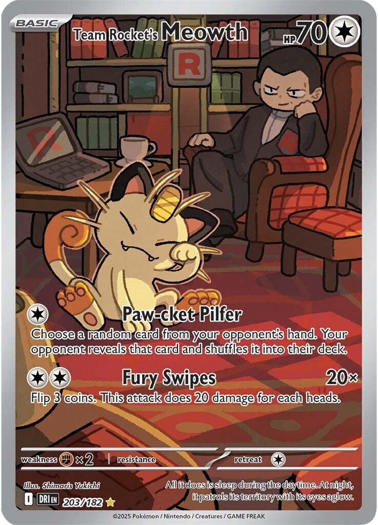 Team Rocket's Meowth (203/182) [Scarlet & Violet: Destined Rivals] | Gam3 Escape