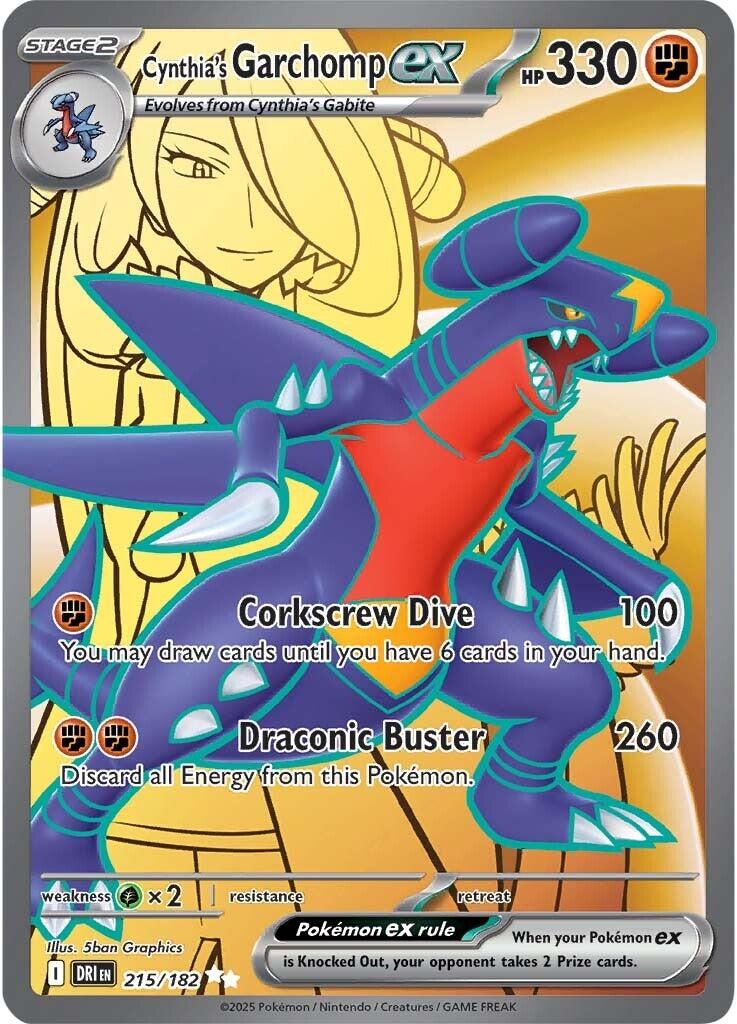 Cynthia's Garchomp ex (215/182) [Scarlet & Violet: Destined Rivals] | Gam3 Escape
