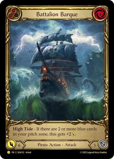 Battalion Barque (Yellow) (Treasure) [SEA153] (High Seas)  Cold Foil | Gam3 Escape