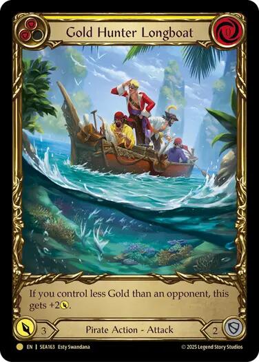Gold Hunter Longboat (Treasure) [SEA163] (High Seas)  Cold Foil | Gam3 Escape