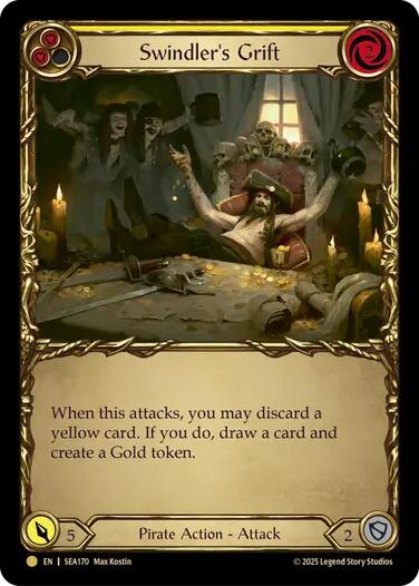 Swindler's Grift (Yellow) (Treasure) [SEA170] (High Seas)  Cold Foil | Gam3 Escape