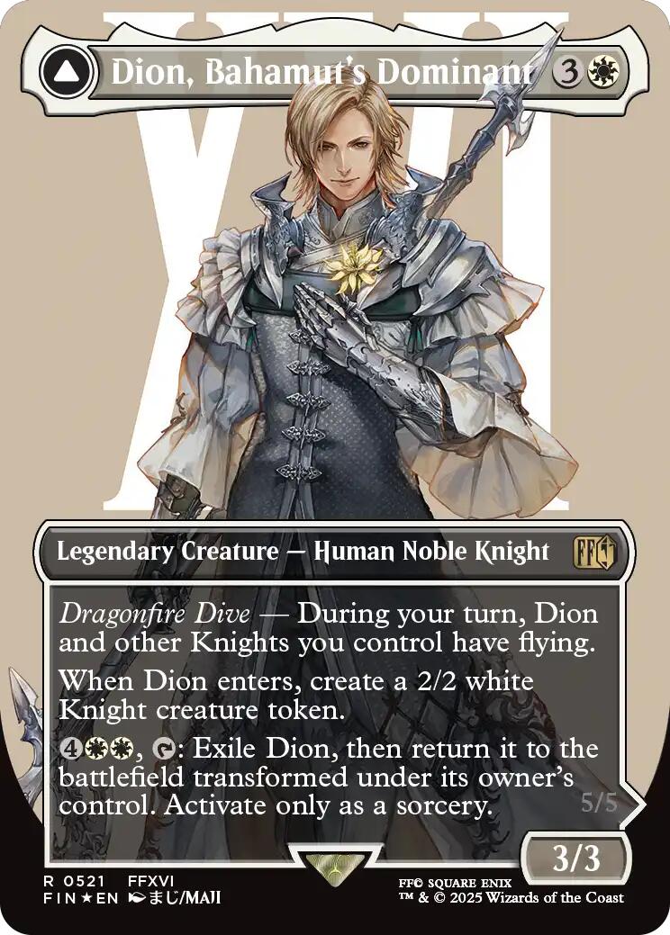 Dion, Bahamut's Dominant // Bahamut, Warden of Light (Borderless) (Surge Foil) [FINAL FANTASY] | Gam3 Escape