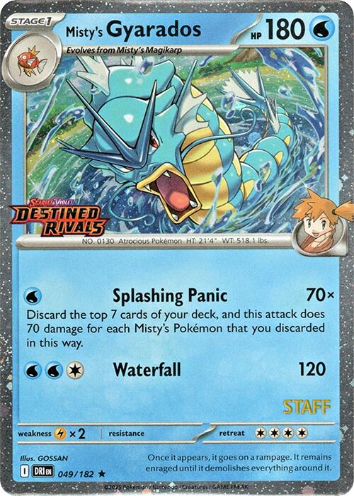 Misty's Gyarados (049/182) (Prerelease Staff) [Scarlet & Violet: Destined Rivals] | Gam3 Escape
