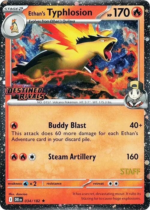 Ethan's Typhlosion (034/182) (Prerelease Staff) [Scarlet & Violet: Destined Rivals] | Gam3 Escape