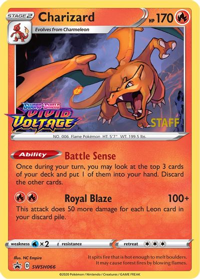 Charizard (SWSH066) (Staff Prerelease Promo) [Sword & Shield: Black Star Promos] | Gam3 Escape