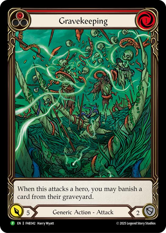 Gravekeeping (Red) [FAB342] (Promo)  Rainbow Foil | Gam3 Escape