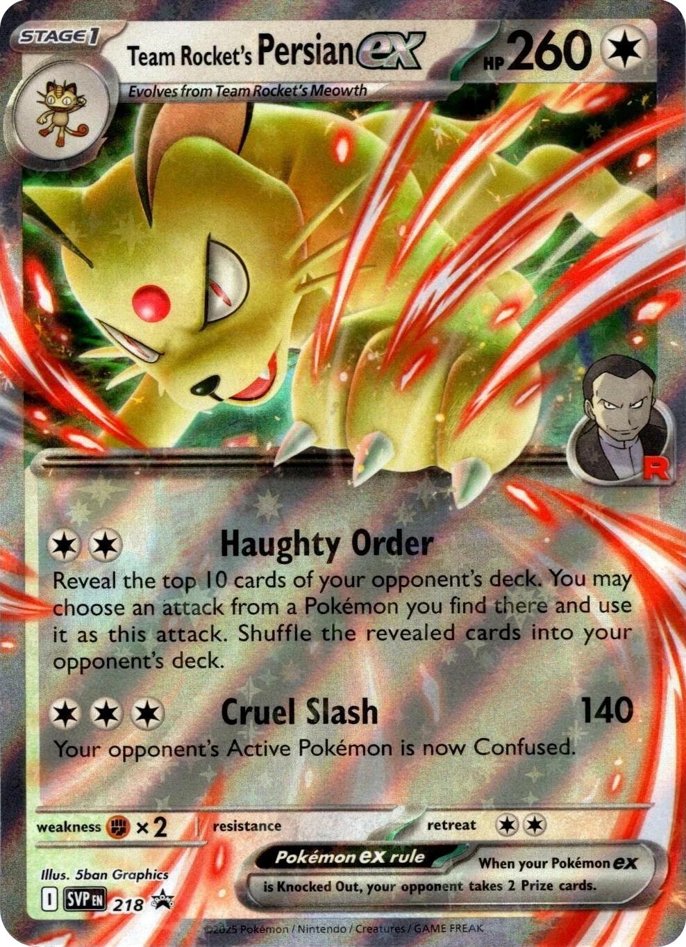 Team Rocket's Persian ex (218) [Scarlet & Violet: Black Star Promos] | Gam3 Escape