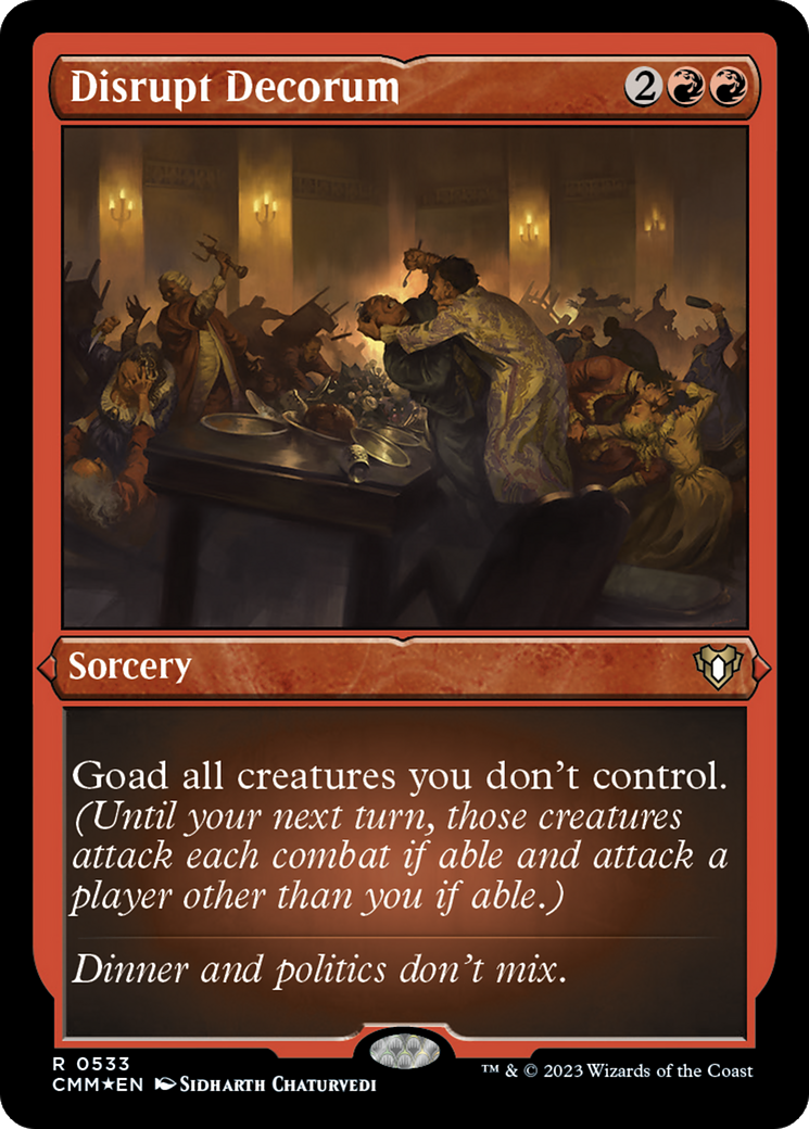 Disrupt Decorum (Foil Etched) [Commander Masters] | Gam3 Escape
