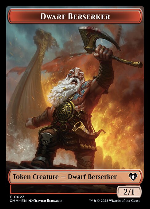 Human Soldier // Dwarf Berserker Double-Sided Token [Commander Masters Tokens] | Gam3 Escape