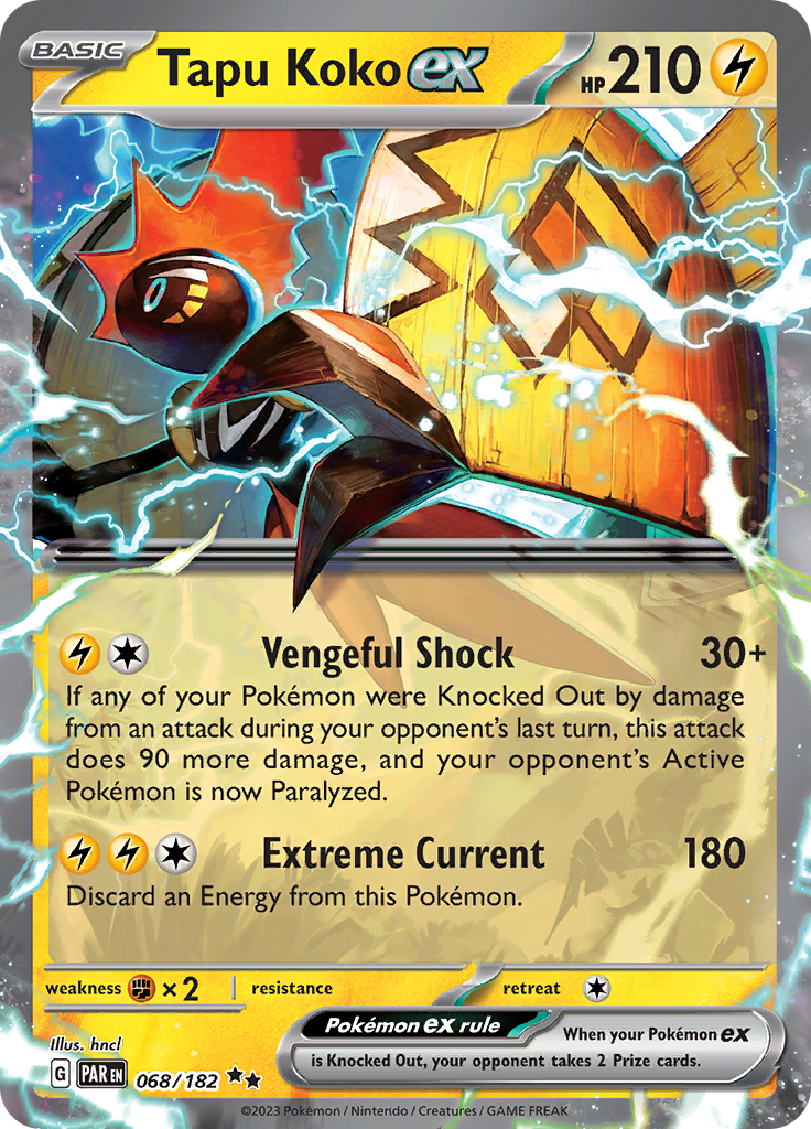 Tapu Koko ex (068/182) [Scarlet & Violet: Paradox Rift] | Gam3 Escape