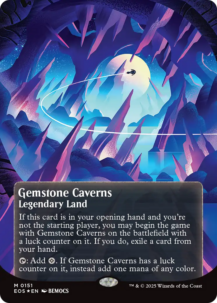 Gemstone Caverns (0151) (Borderless) (Galaxy Foil) [Edge of Eternities: Stellar Sights] | Gam3 Escape