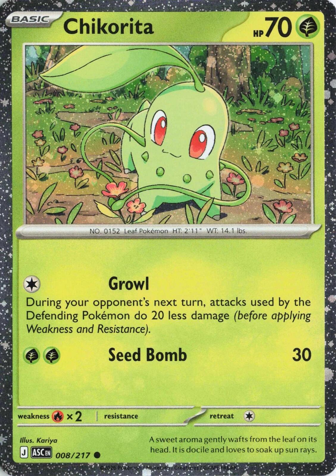 Chikorita (008/217) (Cosmos Holo) [Miscellaneous Cards] | Gam3 Escape