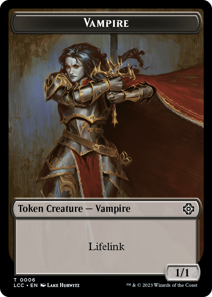 Vampire (0006) // Vampire Demon Double-Sided Token [The Lost Caverns of Ixalan Commander Tokens] | Gam3 Escape