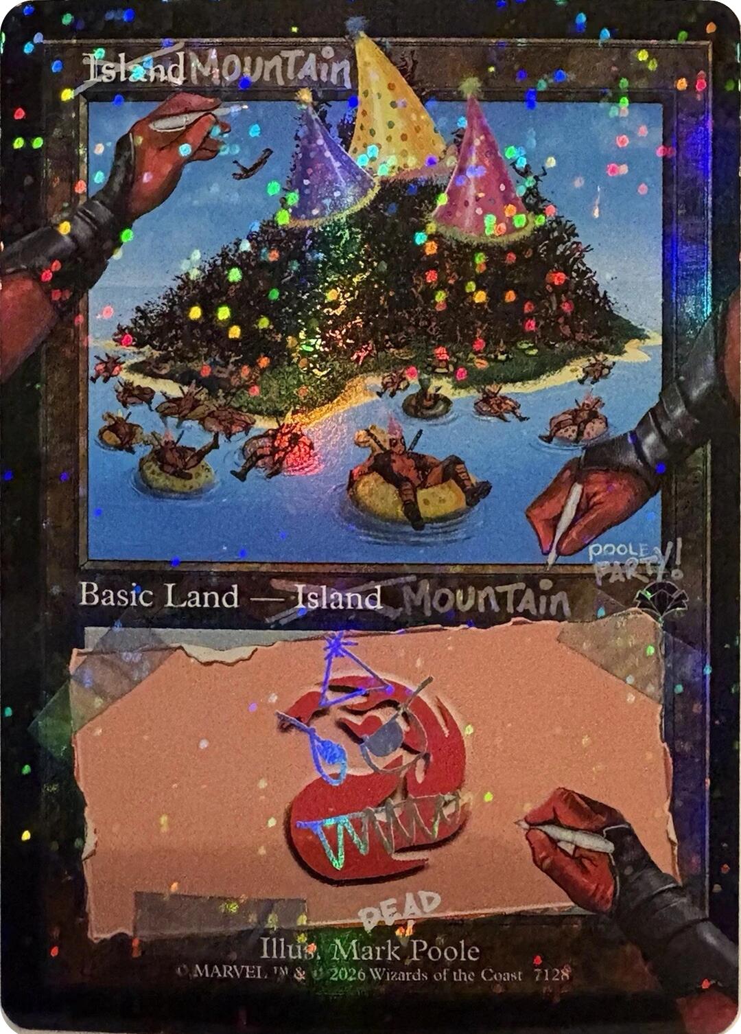 Mountain (7128) (Pool Party Foil) [Secret Lair Drop Series] | Gam3 Escape