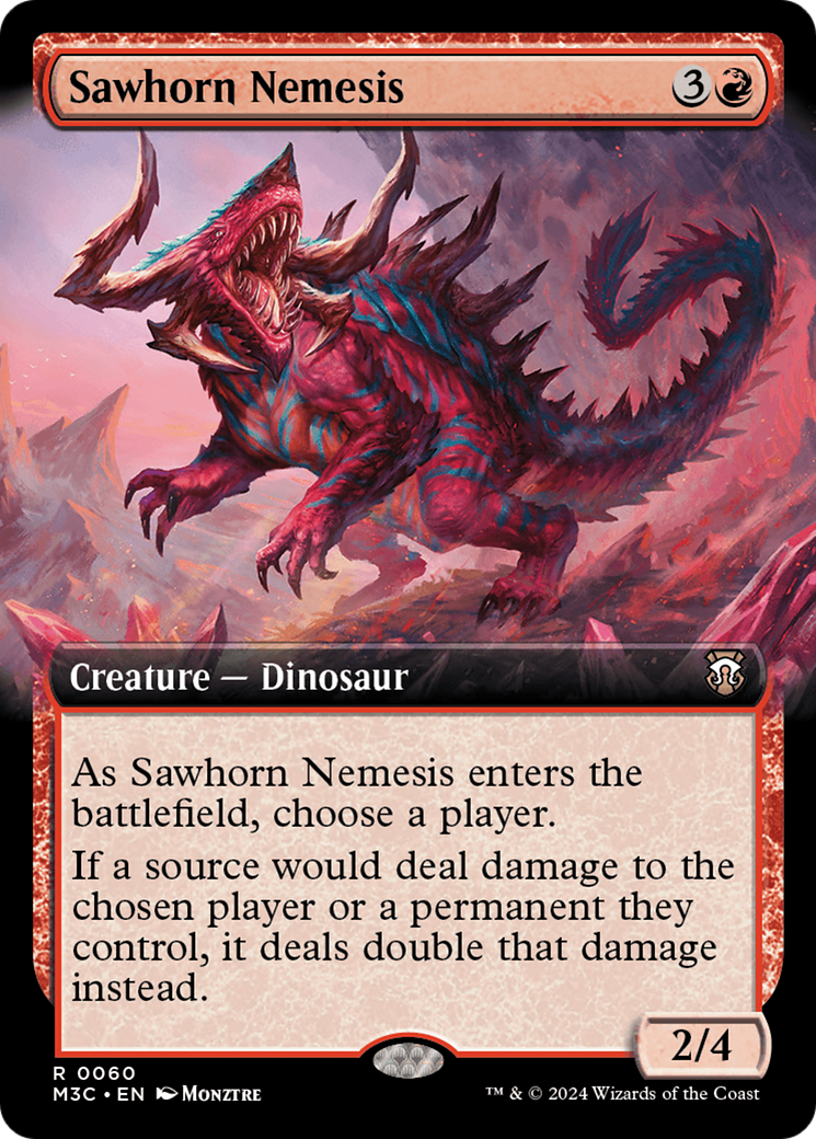 Sawhorn Nemesis (Extended Art) (Ripple Foil) [Modern Horizons 3 Commander] | Gam3 Escape