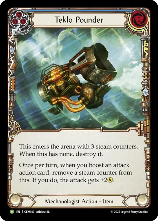 Teklo Pounder (Blue) [GEM147-CF] (GEM Pack 5)  Cold Foil | Gam3 Escape