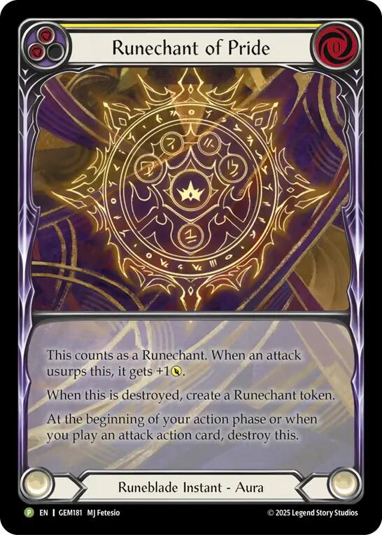 Runechant of Pride (Yellow) [GEM181-RF] (GEM Pack 5)  Rainbow Foil | Gam3 Escape
