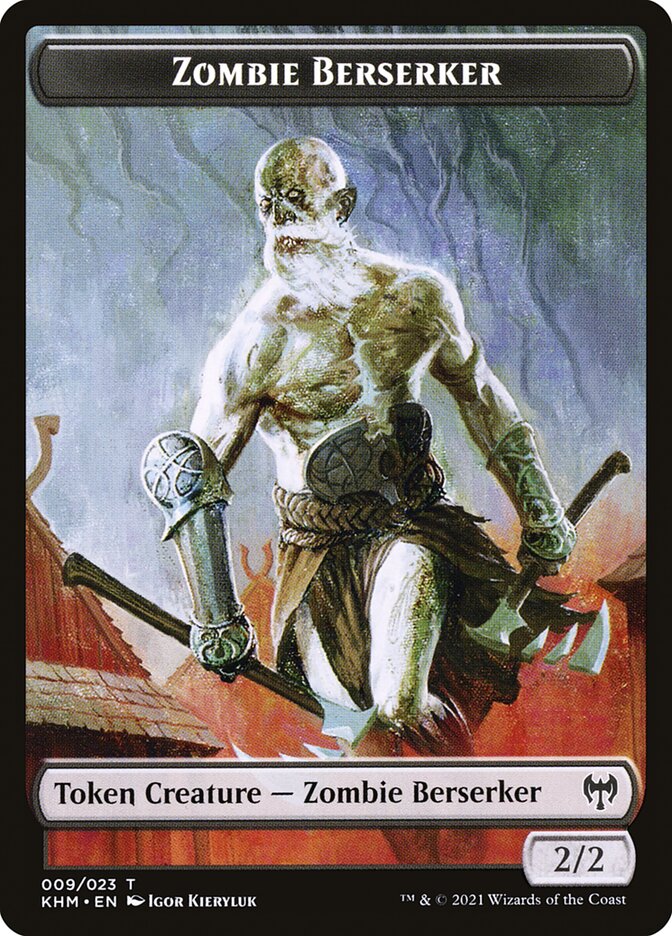 Human Warrior // Zombie Berserker Double-Sided Token [Kaldheim Tokens] | Gam3 Escape