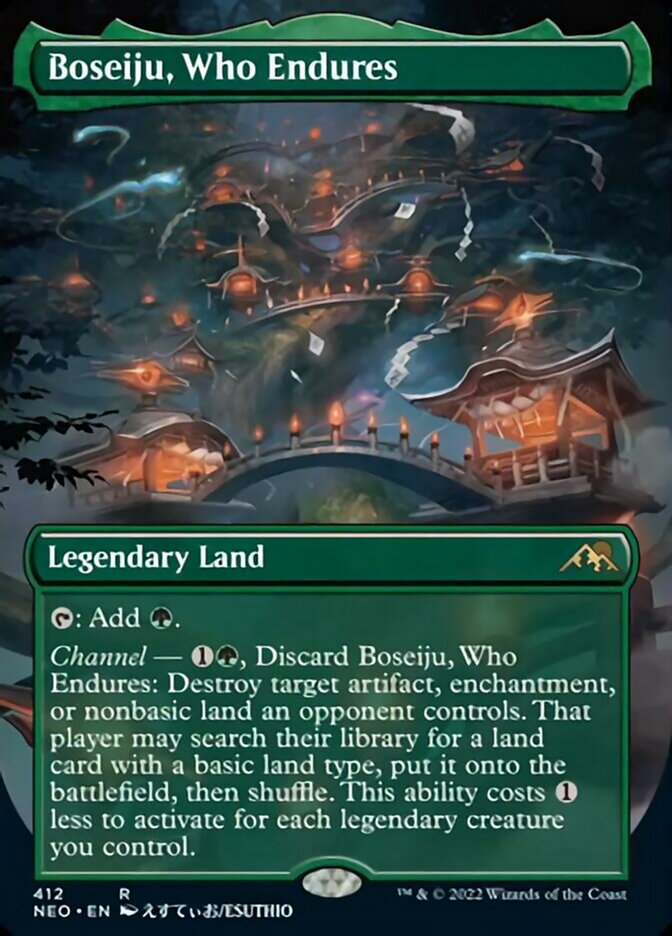 Boseiju, Who Endures (Borderless Alternate Art) [Kamigawa: Neon Dynasty] | Gam3 Escape