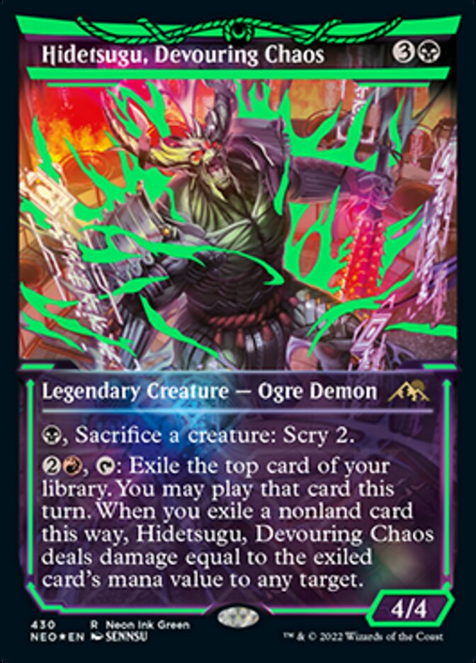 Hidetsugu, Devouring Chaos (Neon Ink Green) [Kamigawa: Neon Dynasty] | Gam3 Escape