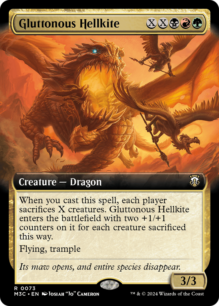 Gluttonous Hellkite (Extended Art) [Modern Horizons 3 Commander] | Gam3 Escape