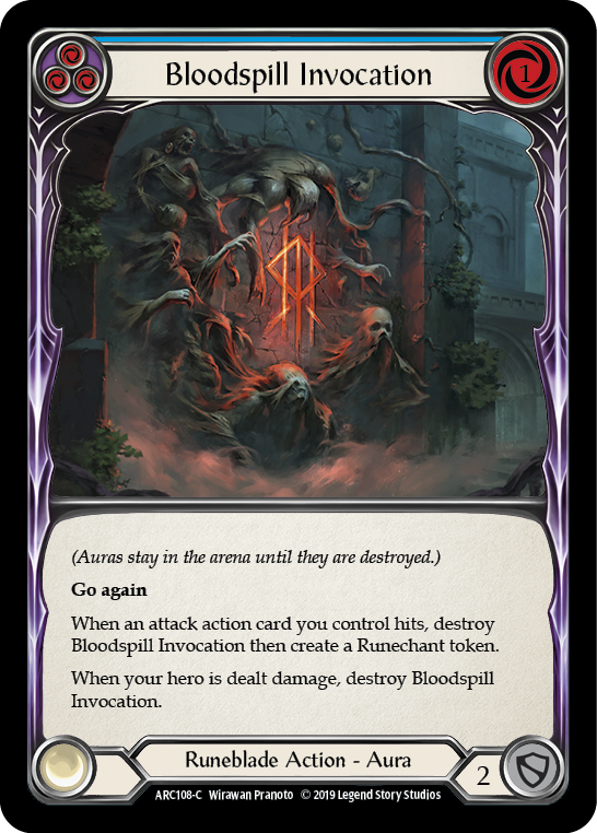 Bloodspill Invocation (Blue) [ARC108-C] (Arcane Rising)  1st Edition Rainbow Foil | Gam3 Escape