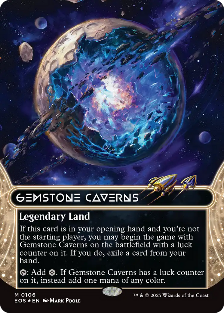 Gemstone Caverns (0106) (Borderless) (Galaxy Foil) [Edge of Eternities: Stellar Sights] | Gam3 Escape