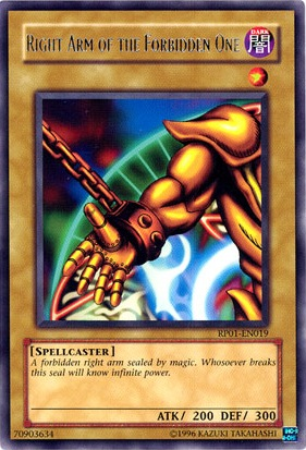 Right Arm of the Forbidden One [RP01-EN019] Rare | Gam3 Escape