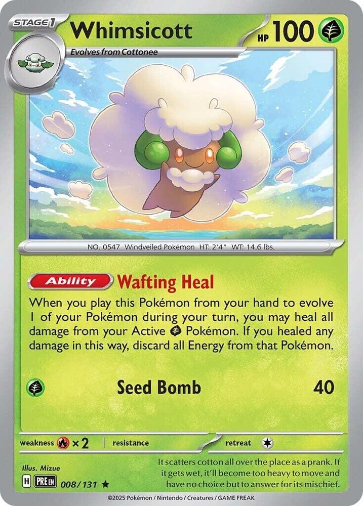 Whimsicott (008/131) [Scarlet & Violet: Prismatic Evolutions] | Gam3 Escape