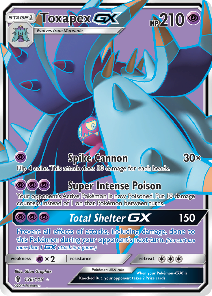 Toxapex GX (136/145) [Sun & Moon: Guardians Rising] | Gam3 Escape