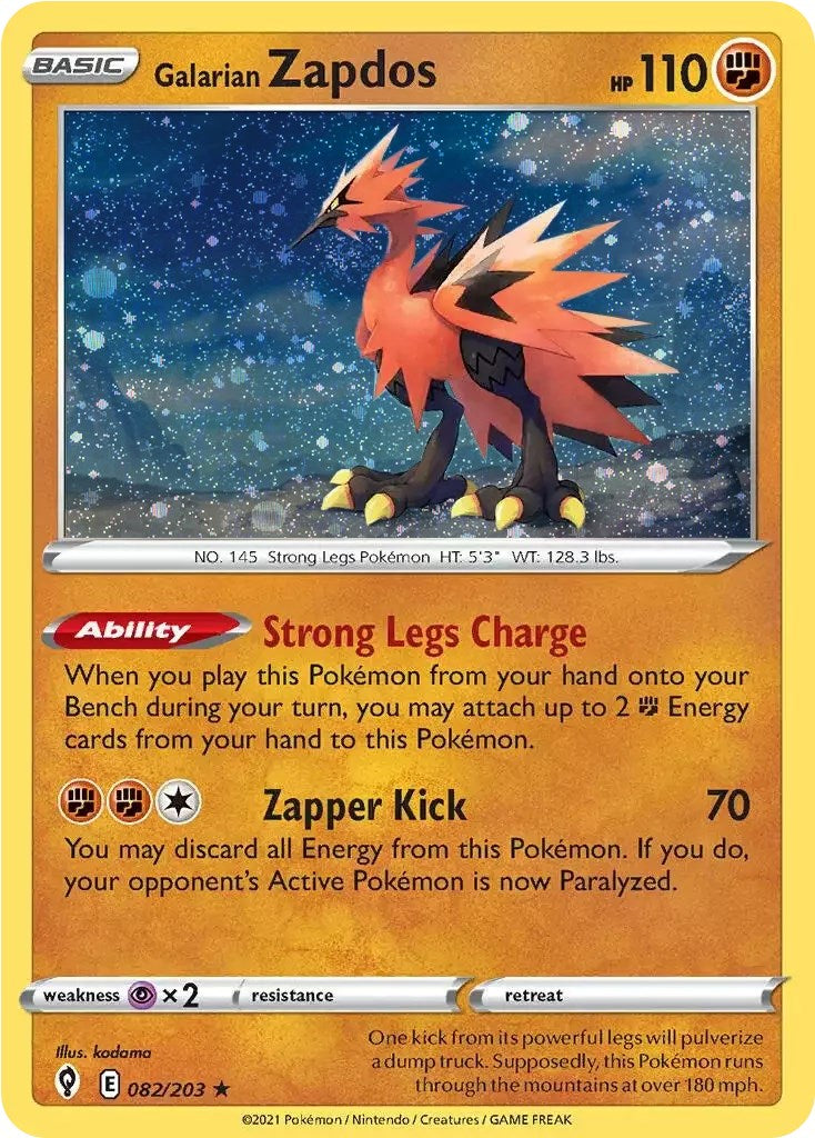 Galarian Zapdos (082/203) (Cosmos Holo) [Sword & Shield: Evolving Skies] | Gam3 Escape