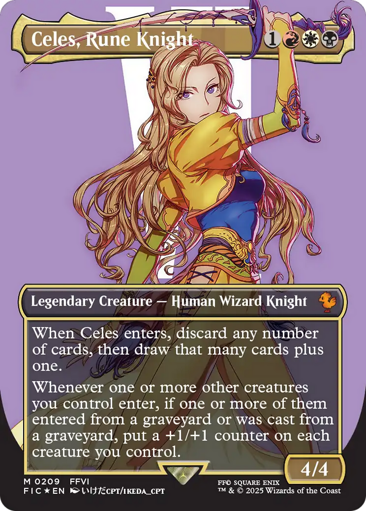 Celes, Rune Knight (Borderless) (Surge Foil) [FINAL FANTASY Commander] | Gam3 Escape