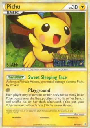 Pichu (28/123) (Staff Prerelease Promo) [Nintendo: Black Star Promos] | Gam3 Escape