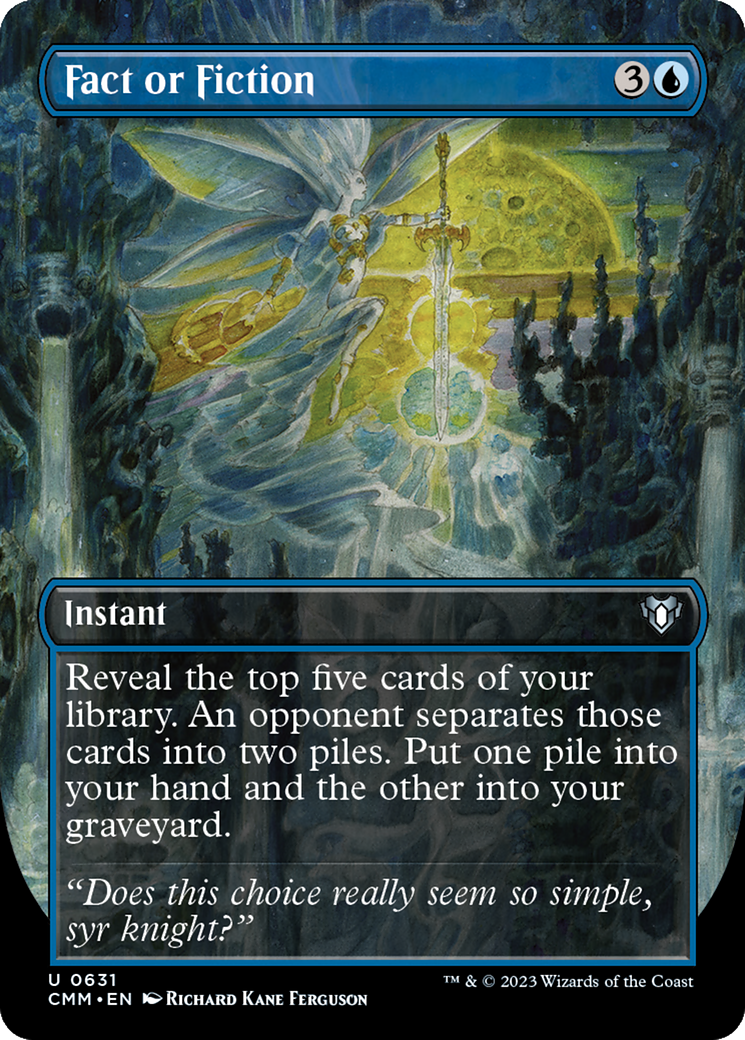 Fact or Fiction (Borderless Alternate Art) [Commander Masters] | Gam3 Escape