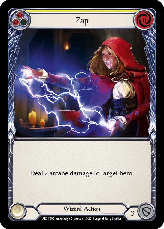 Zap (Yellow) [ARC145-C] (Arcane Rising)  1st Edition Rainbow Foil | Gam3 Escape