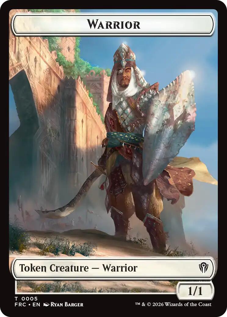 Warrior // Shark Double-Sided Token [Reality Fracture Commander Tokens] | Gam3 Escape