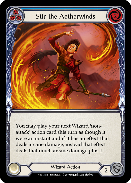 Stir the Aetherwinds (Blue) [ARC131-R] (Arcane Rising)  1st Edition Rainbow Foil | Gam3 Escape
