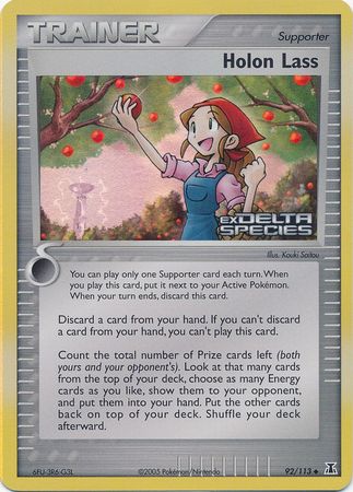 Holon Lass (92/113) (Stamped) [EX: Delta Species] | Gam3 Escape