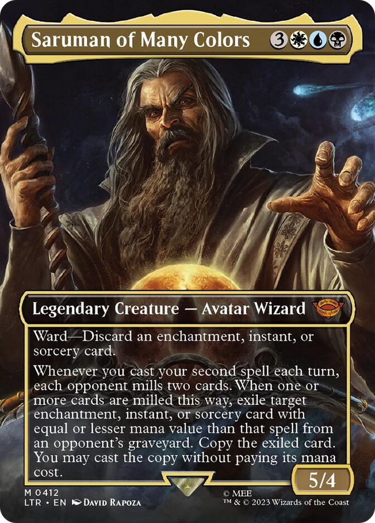 Saruman of Many Colors (Borderless Alternate Art) [The Lord of the Rings: Tales of Middle-Earth] | Gam3 Escape