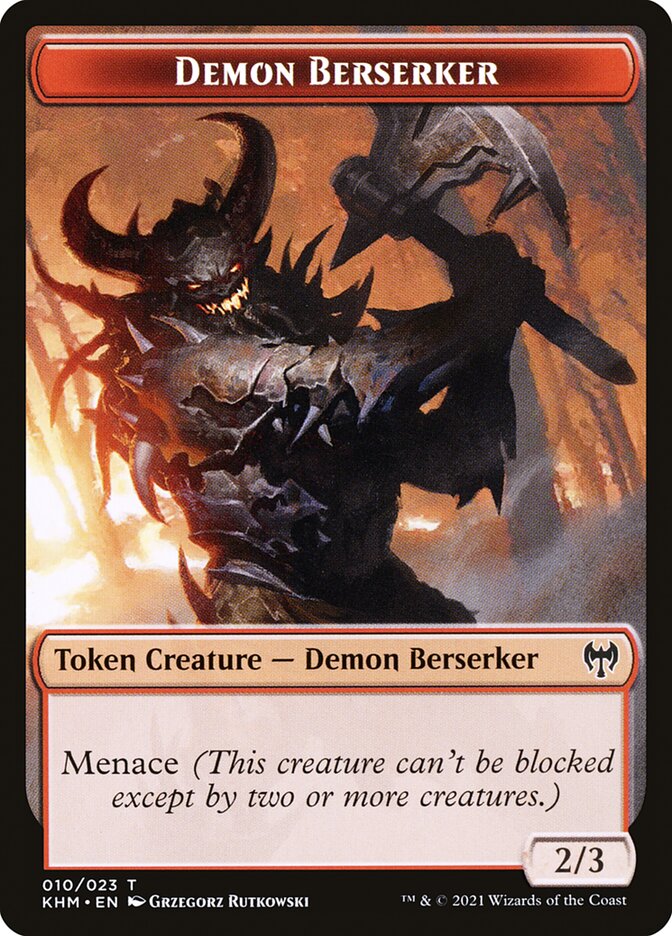 Elf Warrior // Demon Berserker Double-Sided Token [Kaldheim Tokens] | Gam3 Escape