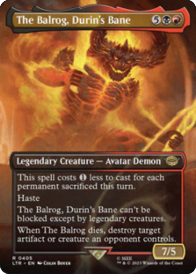 The Balrog, Durin's Bane (Borderless Alternate Art) [The Lord of the Rings: Tales of Middle-Earth] | Gam3 Escape