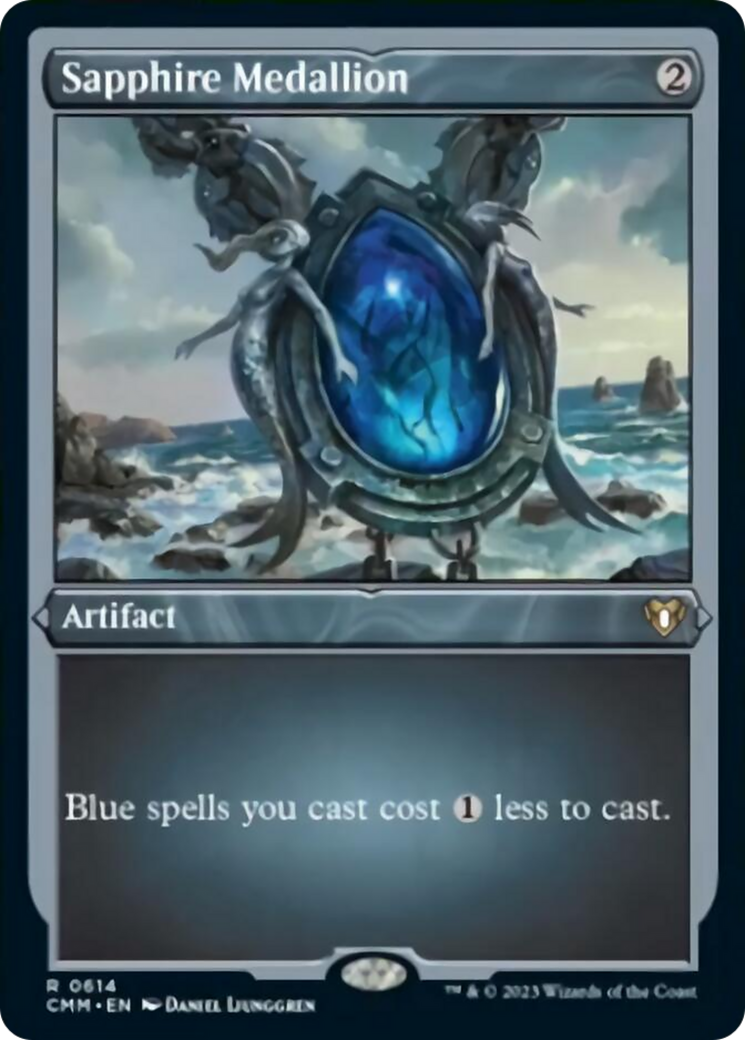 Sapphire Medallion (Foil Etched) [Commander Masters] | Gam3 Escape