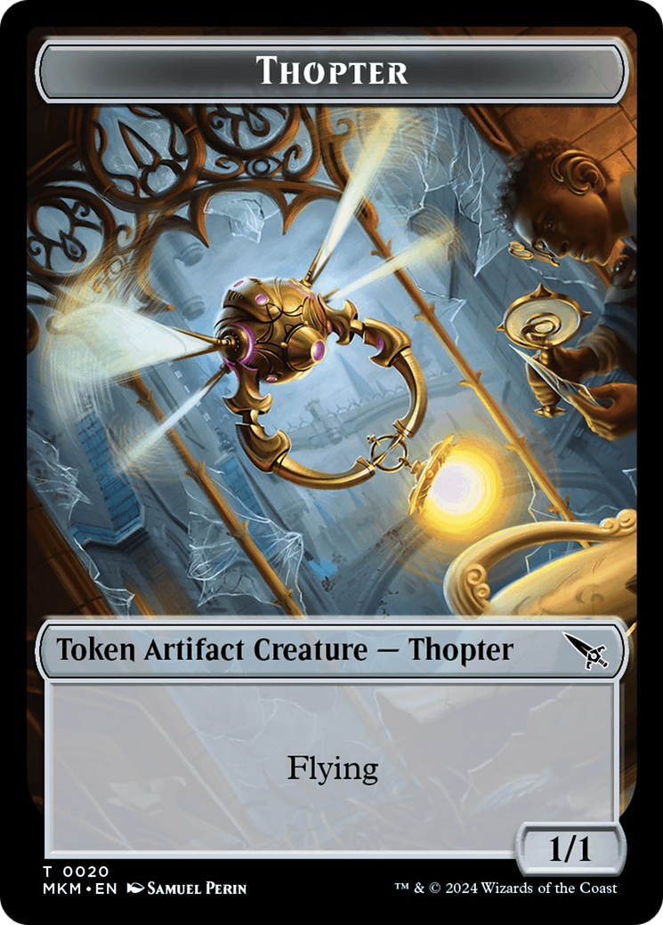 Thopter (0020) // Merfolk Double-Sided Token [Murders at Karlov Manor Tokens] | Gam3 Escape