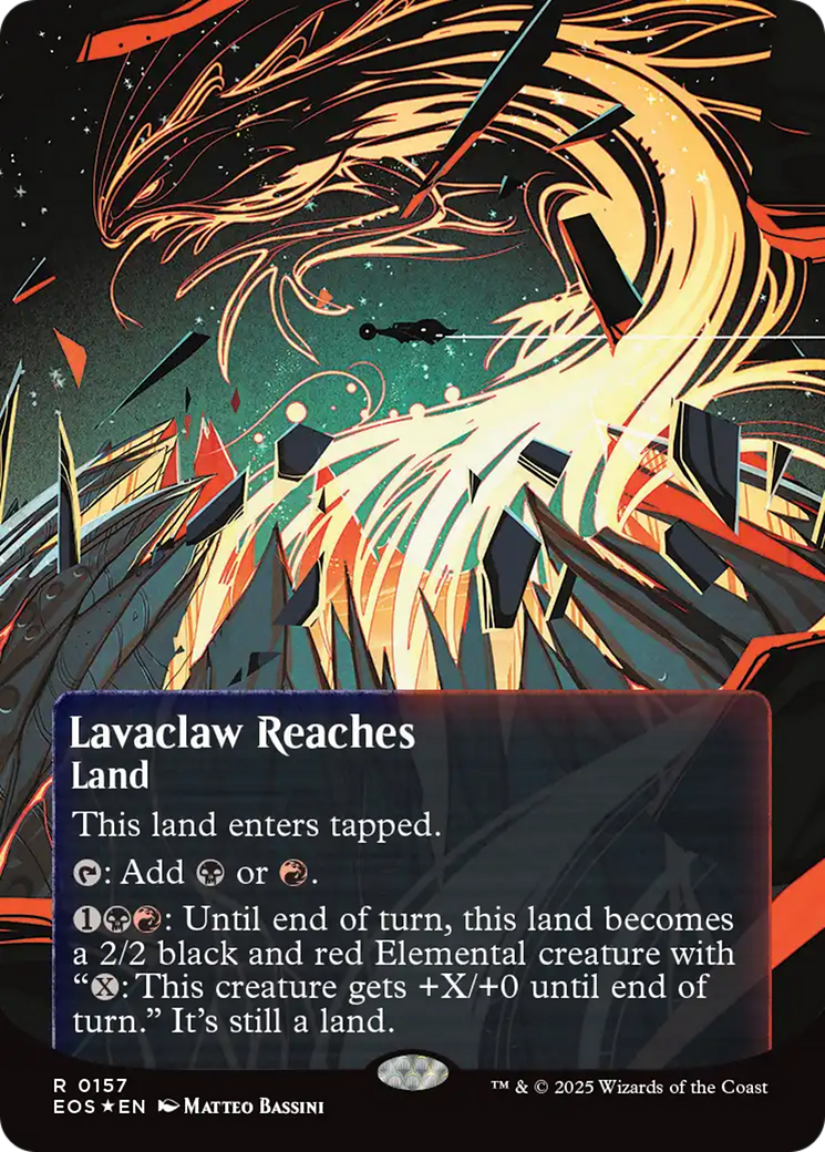 Lavaclaw Reaches (0157) (Borderless) (Galaxy Foil) [Edge of Eternities: Stellar Sights] | Gam3 Escape