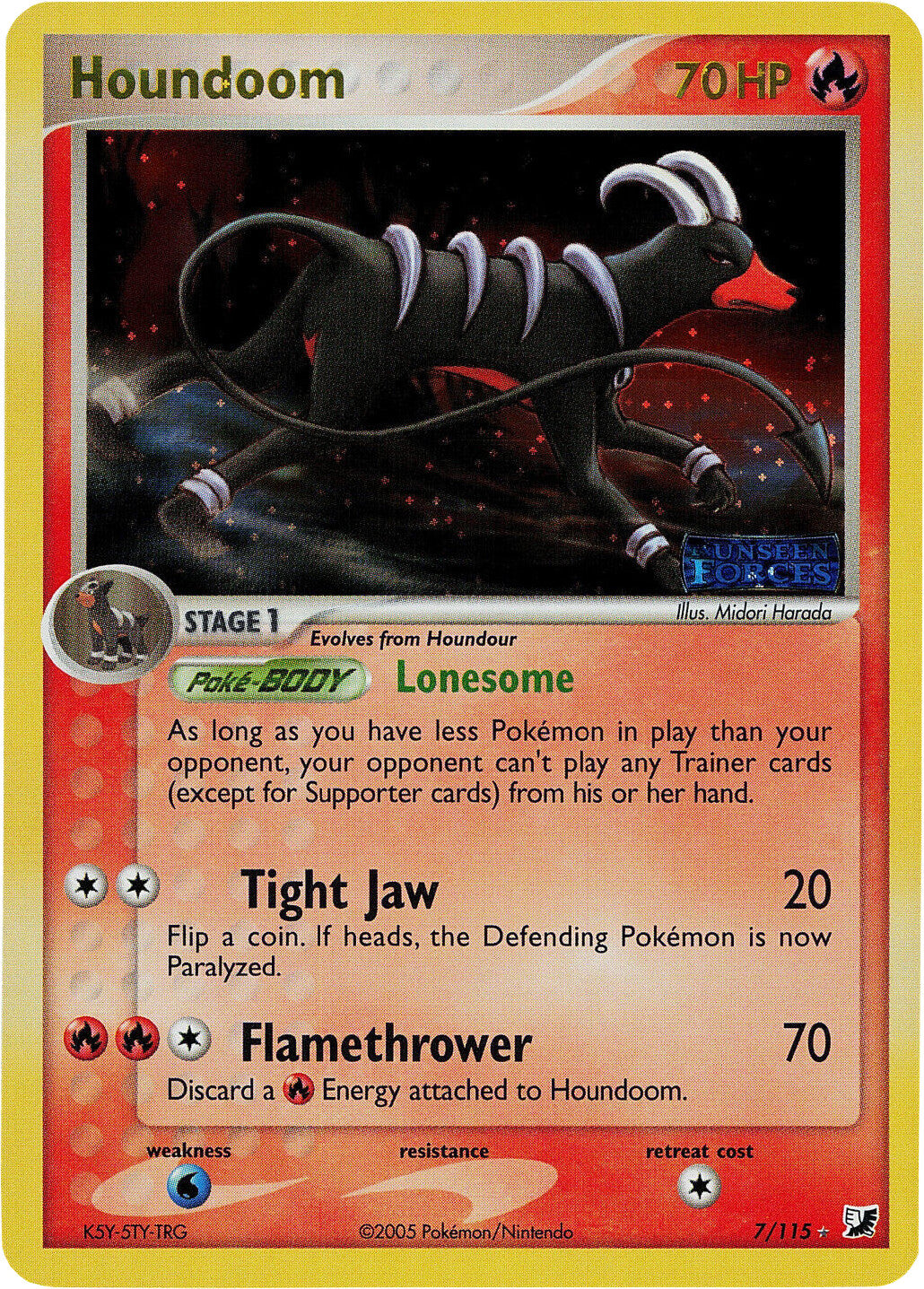 Houndoom (7/115) (Stamped) [EX: Unseen Forces] | Gam3 Escape