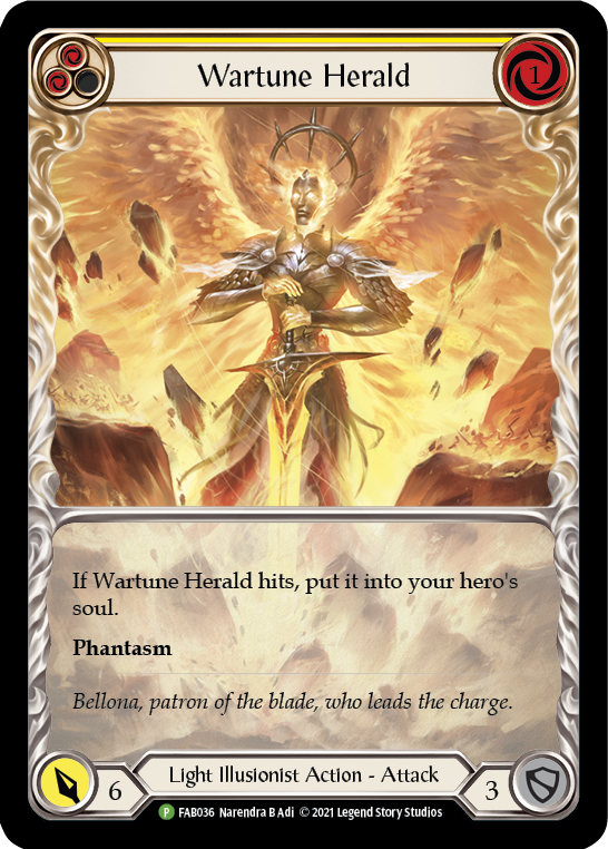 Wartune Herald (Yellow Extended Art) [FAB036] (Promo)  Rainbow Foil | Gam3 Escape