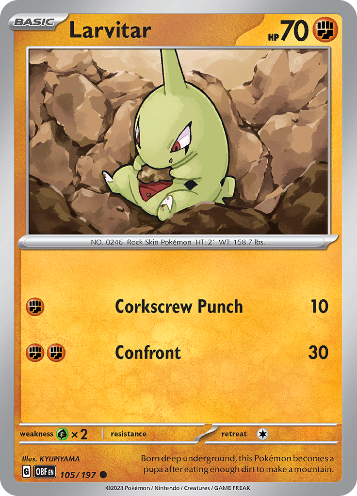 Larvitar (105/197) [Scarlet & Violet: Obsidian Flames] | Gam3 Escape