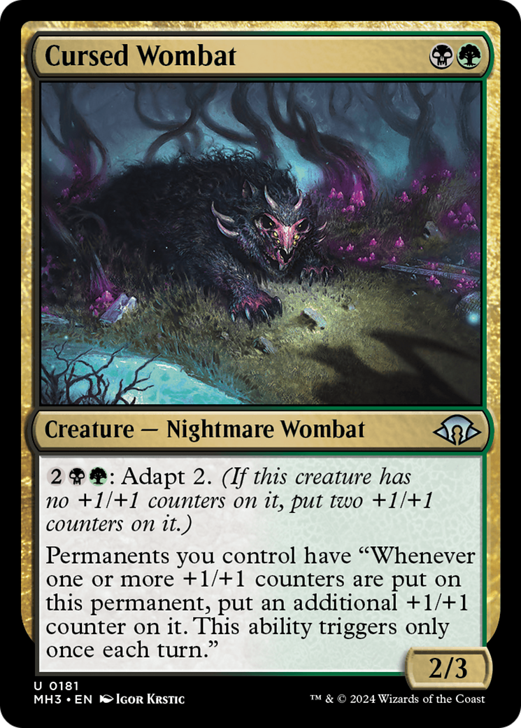 Cursed Wombat [Modern Horizons 3] | Gam3 Escape